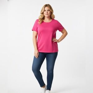 Talbots Pima Cotton Tee - Pink - XL - EUC